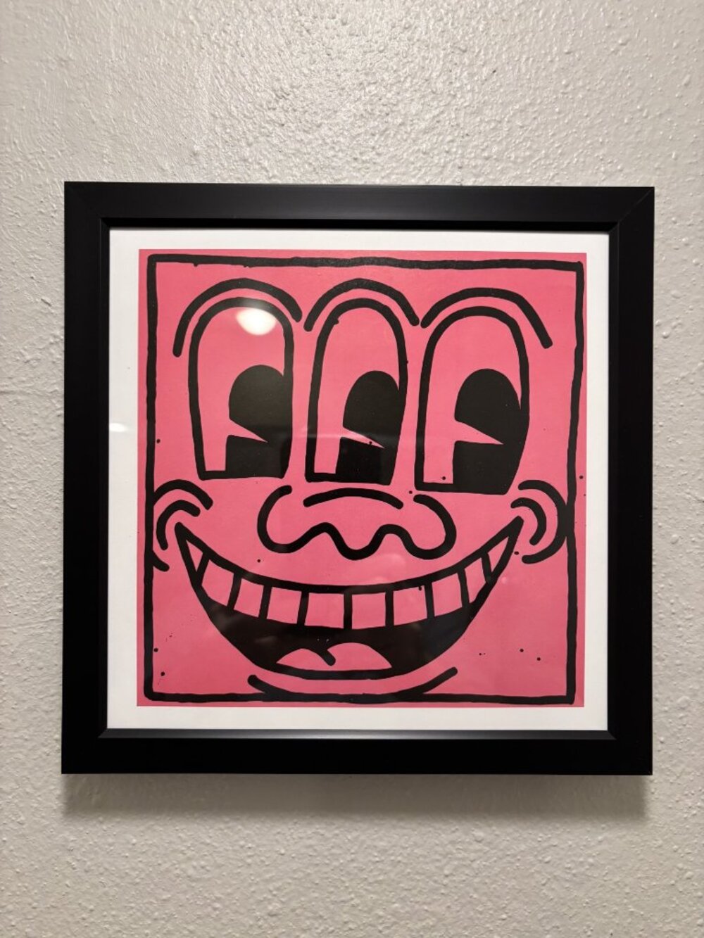 Keith Haring Framed 8x8 Inch Art Print - Untitled, 1981, Three-Eyed Face